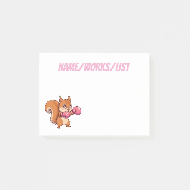 Post-it® Cute Boxing Squirrel Funny (Devant)