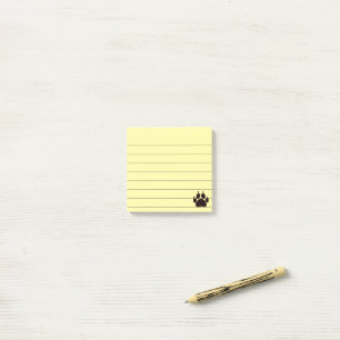 Post-it® Cute Cartoon noir Chat Empreintes de pattes Lined 