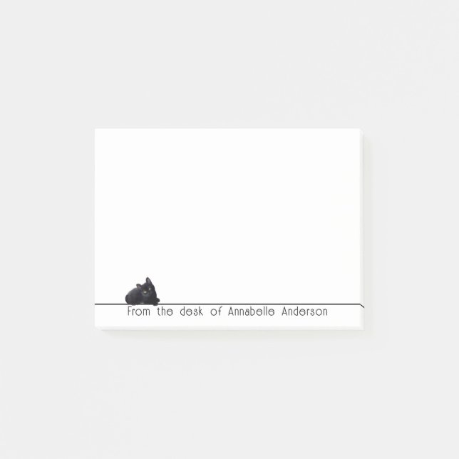 Post-it® Cute chat noir Personnaliser les notes (Devant)