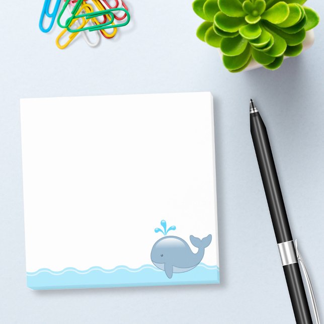 Post-it® Cute Chubby Cartoon Whale (Créateur téléchargé)
