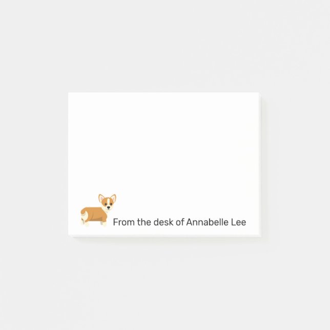 Post-it® Cute Corgi Personnaliser les notes (Devant)