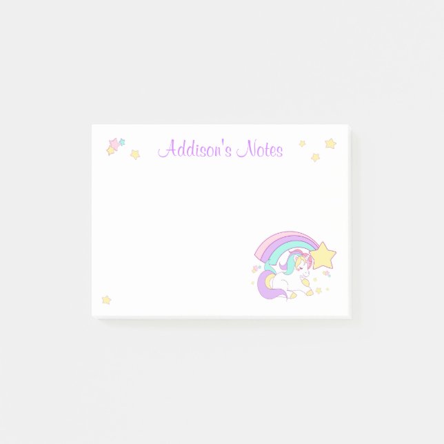 Post-it® Cute Custom Personalized Magical Rainbow Unicorn (Devant)