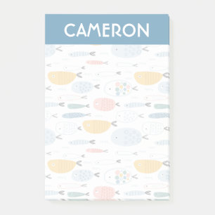 Post-it® Cute Doodle École de Motif de poisson