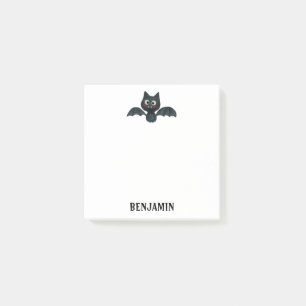 Post-it® Cute drôle chauve-chauve-souris noire avec nom