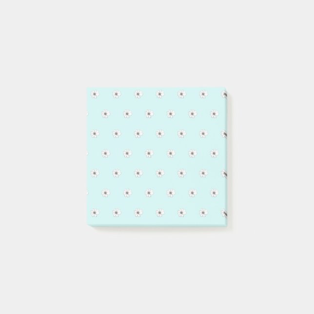 Post-it® Cute florale Motif léger turquoise (Devant)