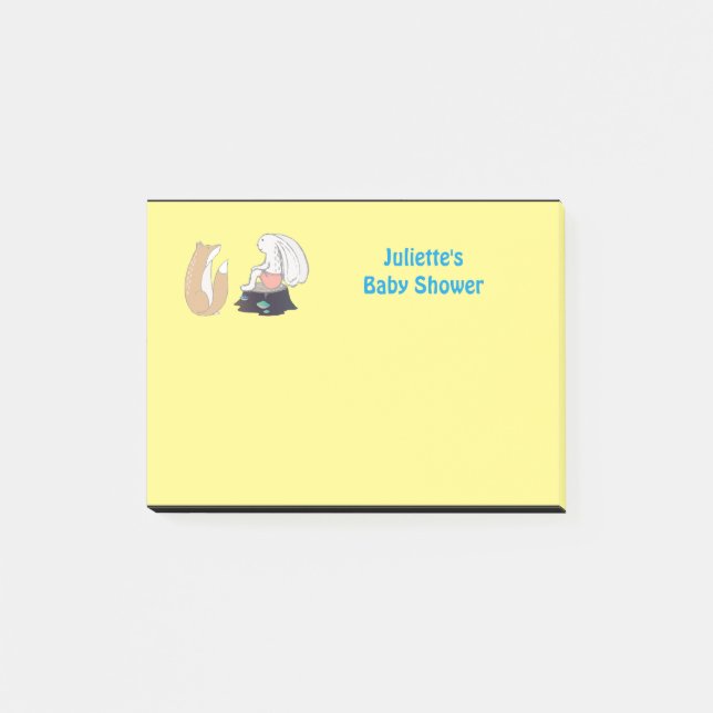 Post-it® Cute Fox et le Baby shower Rabbit (Devant)