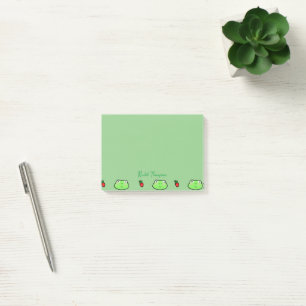 Post-it® Cute Frog and Strawberry Cottage Nom personnalisé