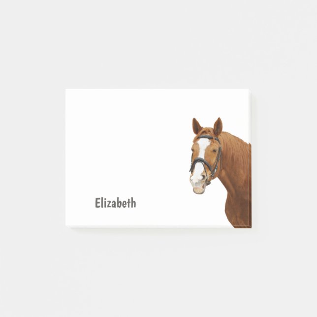 Post-it® Cute Funny Horse Nom personnalisé (Devant)