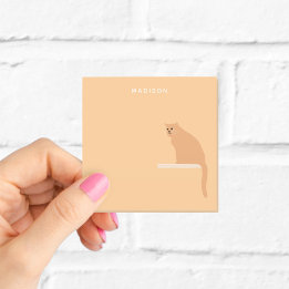 Post-it® Cute Ginger Chat Orange Post It Notes avec le nom