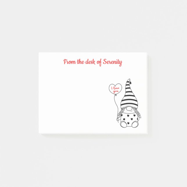 Post-it® Cute Gnome Heart Love Fairy Garden Gnomes (Devant)