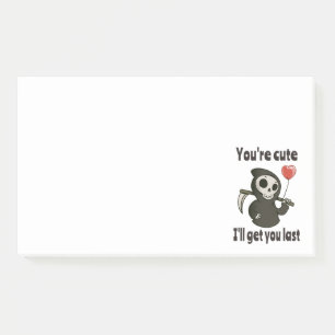 Post-it® Cute Grim Reaper avec coeur romantique
