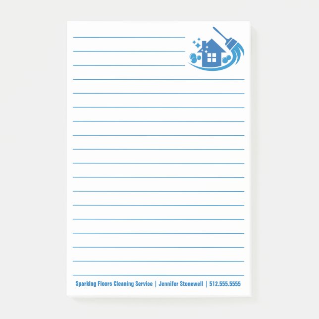 Post-it® Cute House Cleaning Maid Company Custom Lined (Devant)