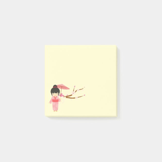 Post-it® Cute japonaise rose cerise Blossom Geisha (Devant)