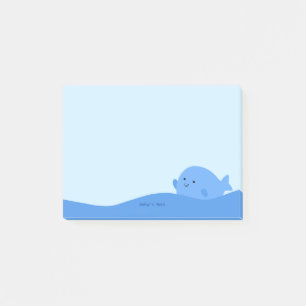Post-it® Cute Kawaii Baleine Bleue Animal Nautique Océan Pe