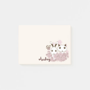 Post-it® Cute Kitten et Bunny amis animaux filles enfants