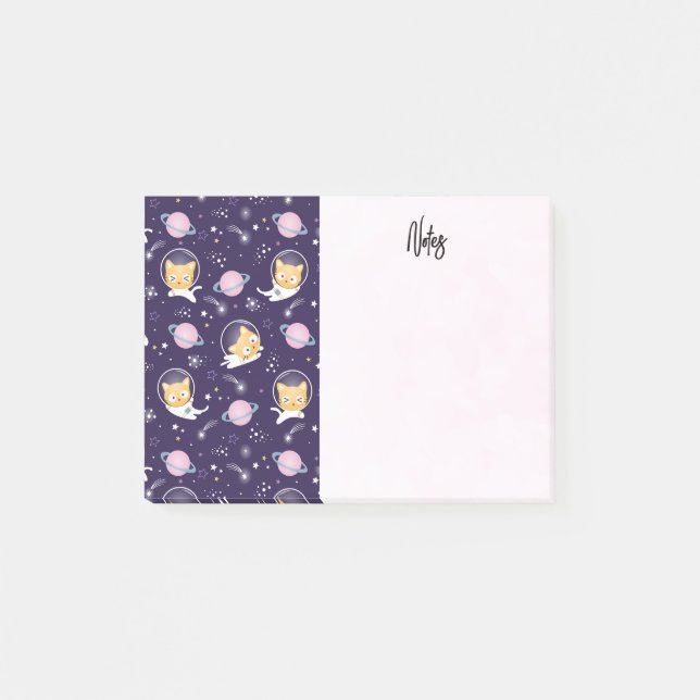 Post-it® Cute Kitty Chat Astronauts Motif (Devant)