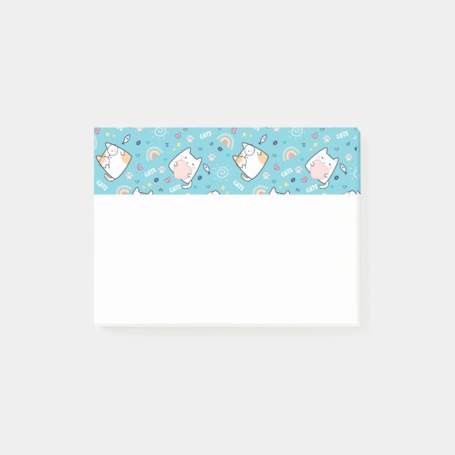 Post-it® Cute Kitty Chat Motif Whimsical (Devant)