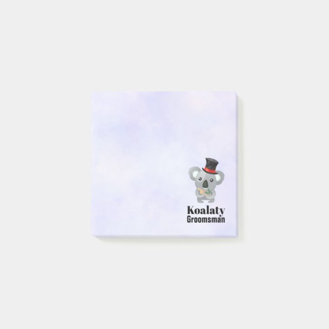 Post-it® Cute Koala Pun Koalaty Groomsman (Devant)