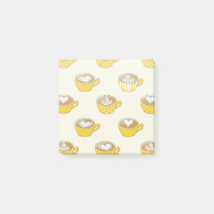 Post-it® Cute Latte Art en Motif de tasses de café jaune