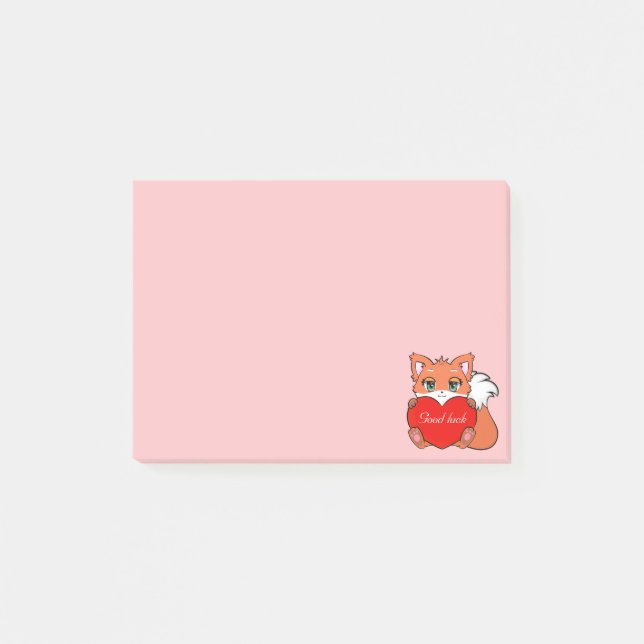 Post-it® Cute Little Fox sur Light Pink Post-it Notes (Devant)