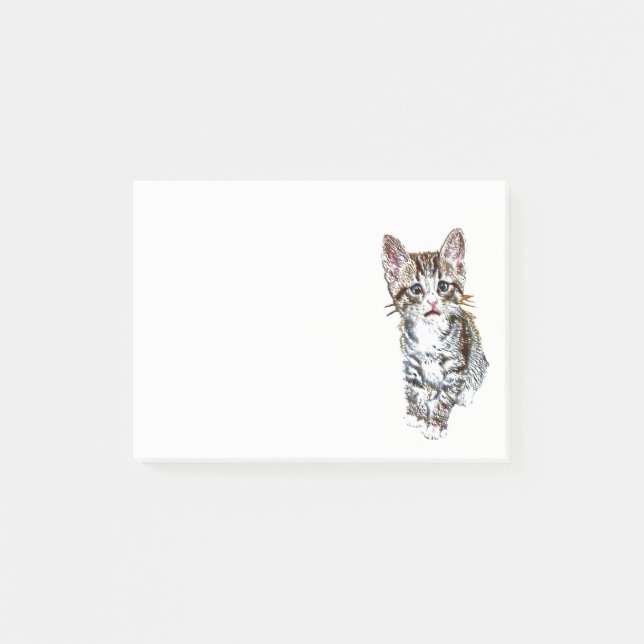 Post-it® Cute Little Tabby Kitten pour Amoureux de les chat (Devant)