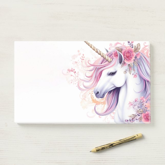 Post-it® Cute Magique Unicorne (Sur un bureau)