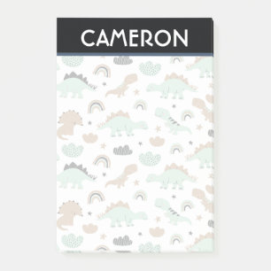 Post-it® Cute Mint Green Dinosaur Motif