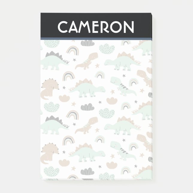 Post-it® Cute Mint Green Dinosaur Motif (Devant)