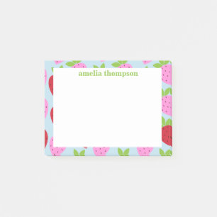 Post-it® Cute Motif de fraises rétro personnalisé