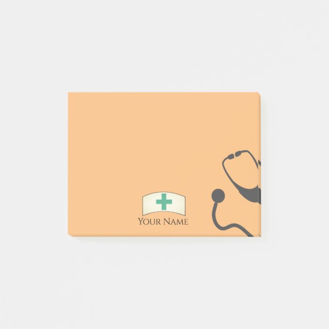 Post-it® Cute Nurse Stethoscope Médicale Orange Personnalis (Devant)