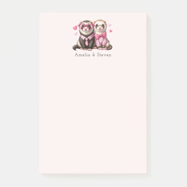 Post-it® Cute Otter Couple dans Love Valentine's Day (Devant)