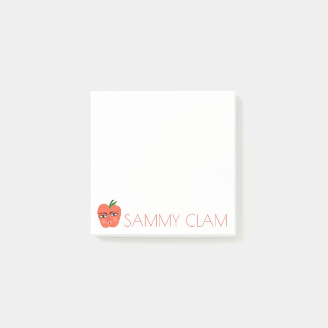 Post-it® CUTE Pomme Fruit Aliments CUSTOM Illustration Shop (Devant)