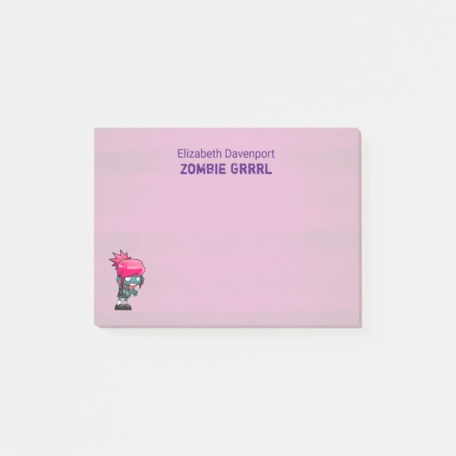 Post-it® Cute Punk Rock Zombie Grrrl (Devant)