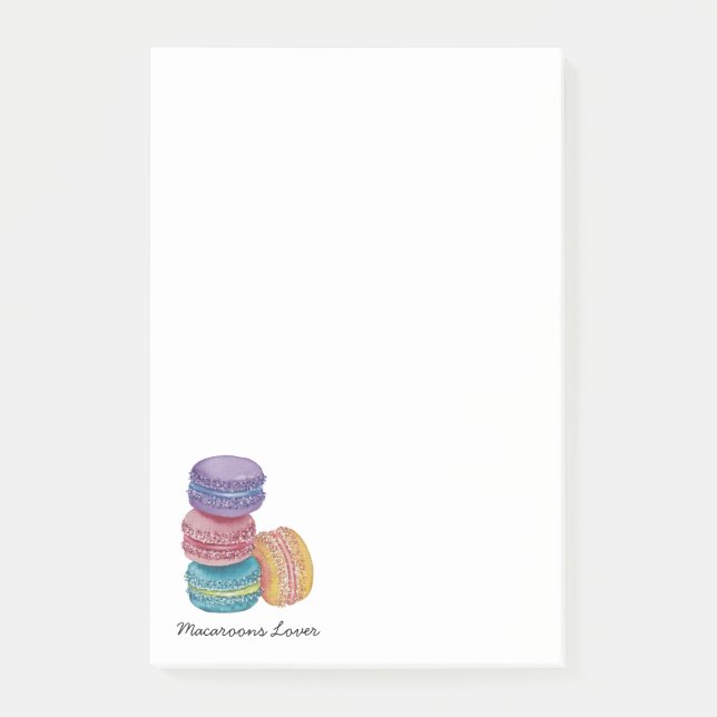 Post-it® Cute Rainbow Macaroons In Watercolor (Devant)