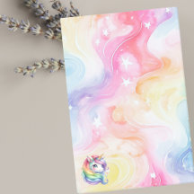 Cute Rainbow Unicorn pour les filles avec un nom p