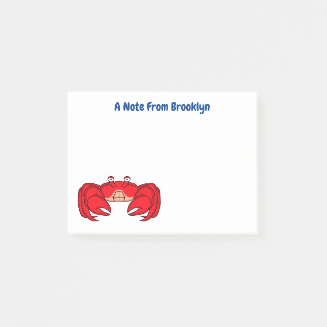 Post-it® Cute red crab cartoon (Devant)