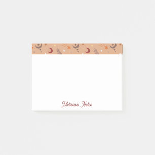 Post-it® Cute Retro Brown Boho Nom Whimsical Personnalisé