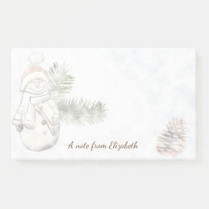 Post-it® Cute Snowman Avec Chapeau De Père Noël - Personnal