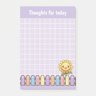 Post-it® Cute Sunflower Lilac pensées pour aujourd'hui