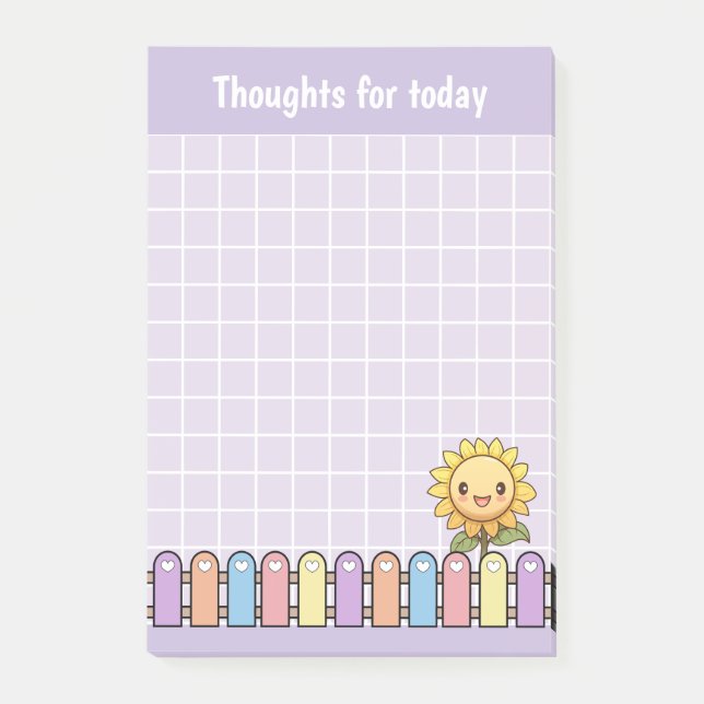Post-it® Cute Sunflower Lilac pensées pour aujourd'hui (Devant)