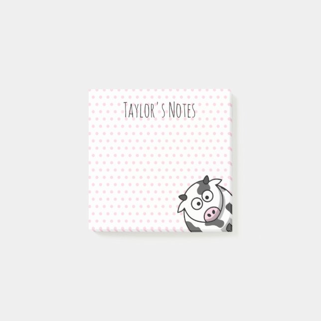 Post-it® Cute sur mesure drôle de vache caricature (Devant)