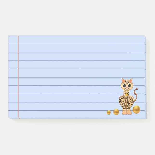 Post-it® Cute Tiger Chat & Golden Confetti (Devant)