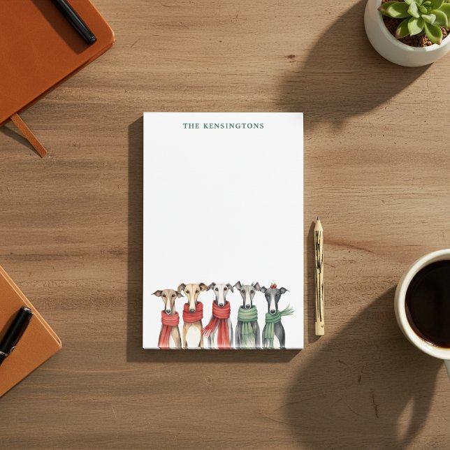 Post-it® Cute Whippets et Greyhound Chiens en Écharpes (Cute Whippets and Greyhound Dogs in Scarves Post-it Notes)