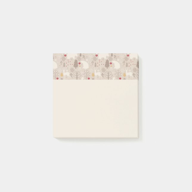 Post-it® Cute Woodland Animaux Motifs nordiques (Devant)