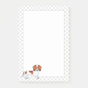 Post-it® Dachshund Cartoon Chien & Pattes à Robe Lisse Roug