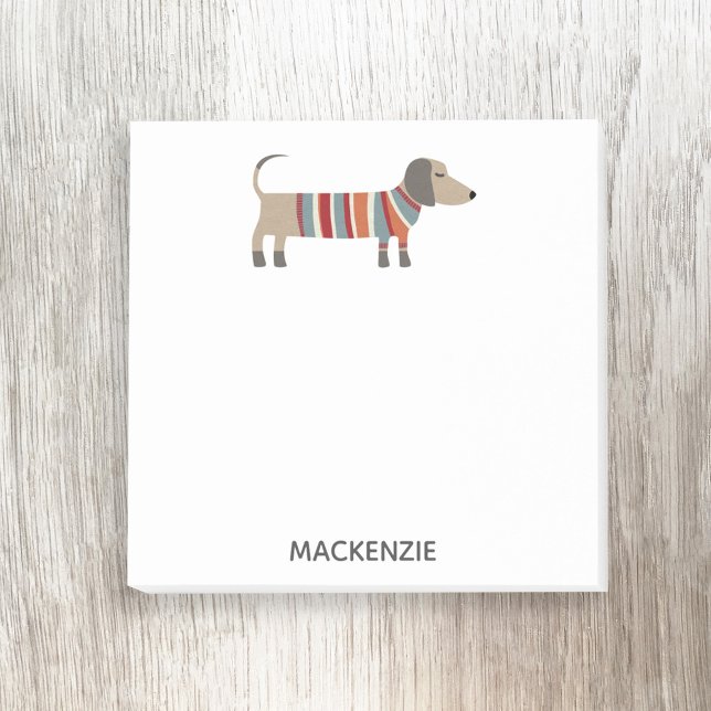 Post-it® Dachshund Sausage Chien Personnalisé (Dachshund Wiener Sausage dog fun personalized name Post It sticky notes)