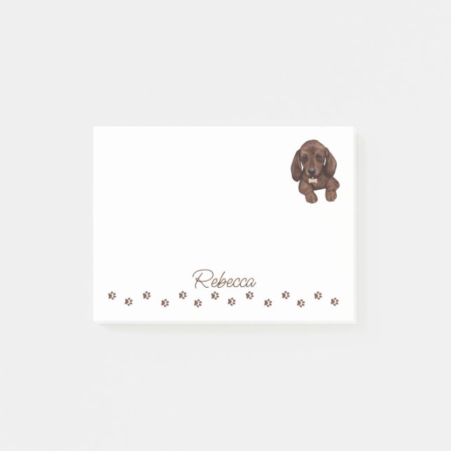 Post-it® Dachshund Sausage Chien Post-it personnalisée Note (Devant)