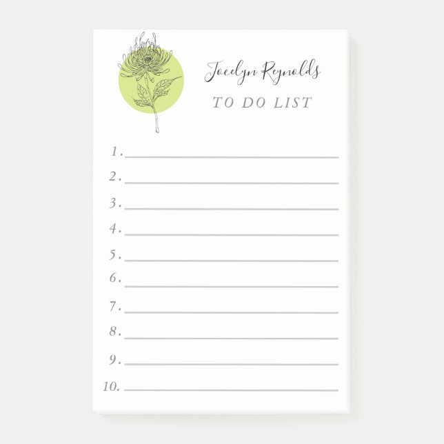 Post-it® Dahlia Dahlia Simple Élégant Botanique À Faire (Devant)