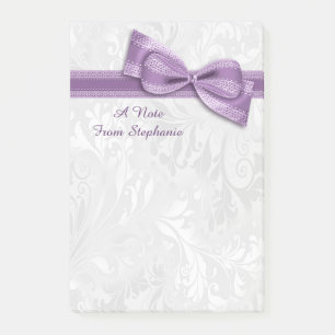 Post-it® Damas blanc et nœud faux violet