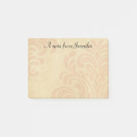 Damas subtil rose et beige avec nom personnalisé
